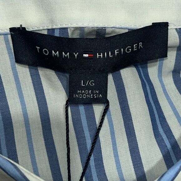 Tommy Hilfiger Young American Striped Tie Front Button Down Blouse - Picture 9 of 11